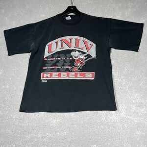 Vintage Unlv Rebels University T-Shirt Mens Size Large Black Single Stitch 1992